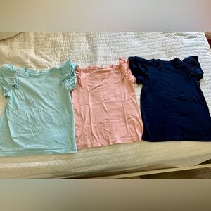 Crewcuts Kids' Ruffle Sleeve Tees - Light Blue, Pink, and Navy